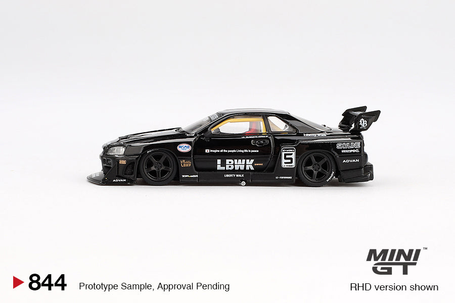 Mini GT Nissan LB-ER34 Super Silhouette SKYLINE Black #844