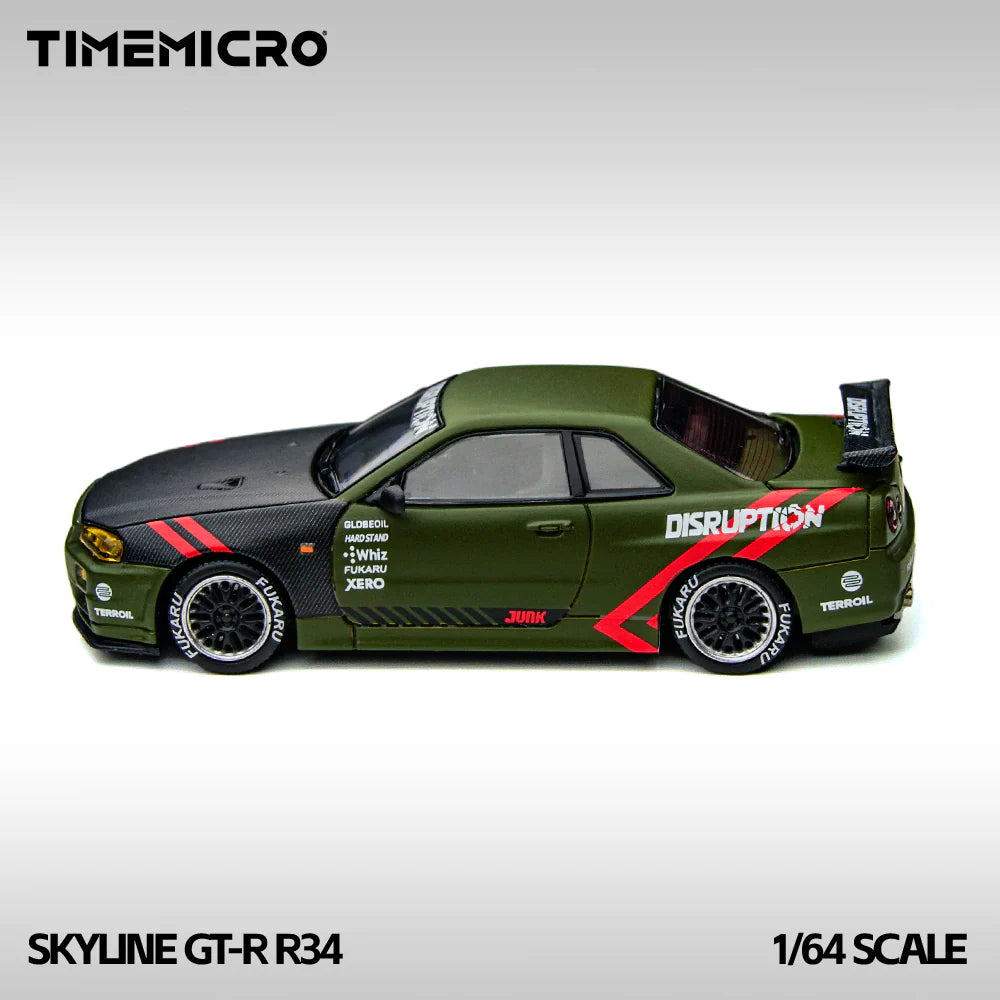 Time Micro Nissan Skyline GTR R34 Matte Green