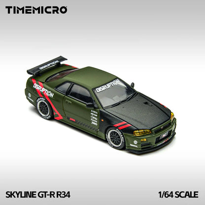Time Micro Nissan Skyline GTR R34 Matte Green