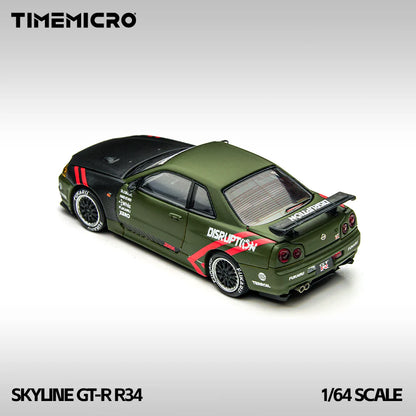 Time Micro Nissan Skyline GTR R34 Matte Green