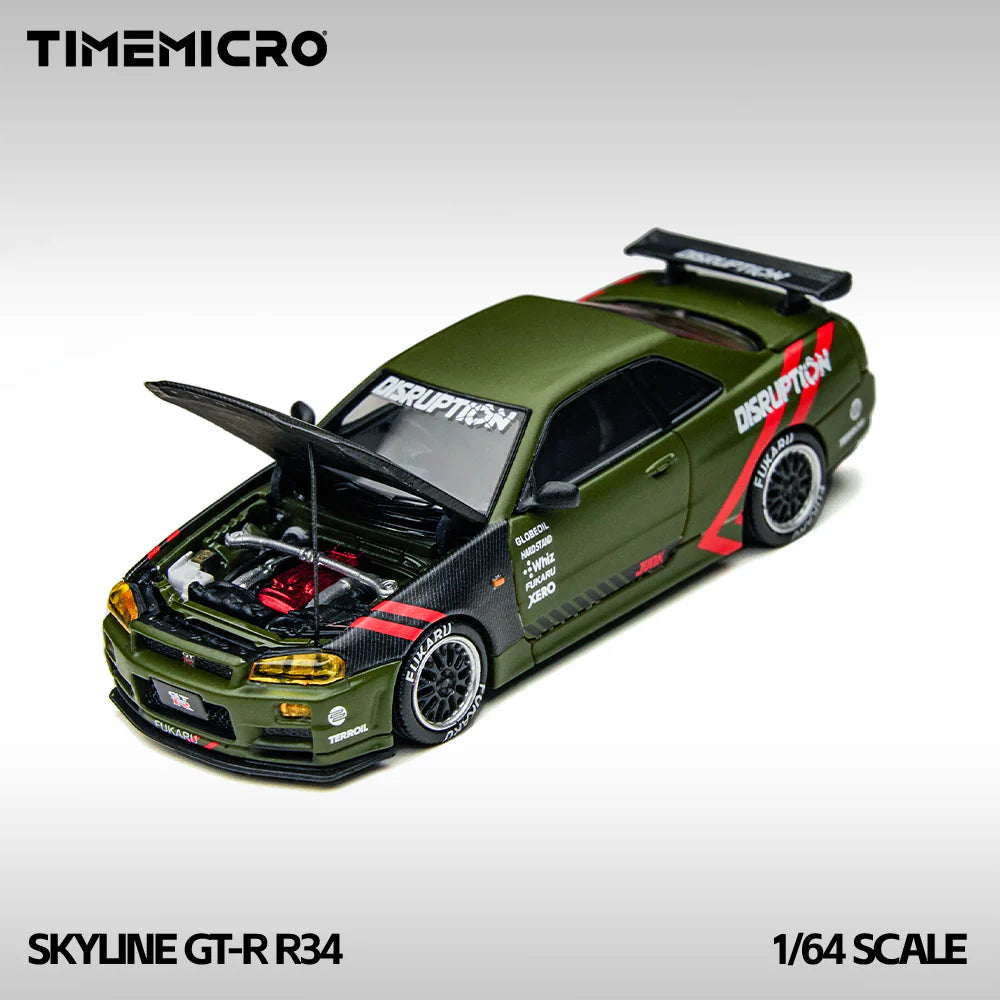 Time Micro Nissan Skyline GTR R34 Matte Green