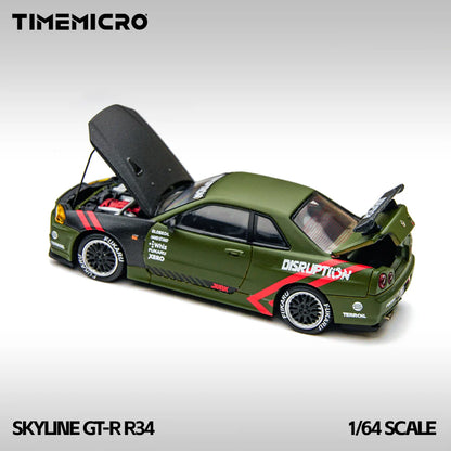 Time Micro Nissan Skyline GTR R34 Matte Green