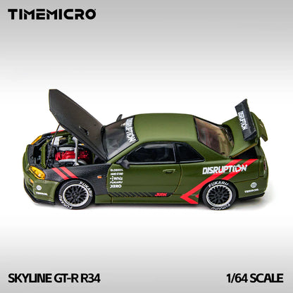 Time Micro Nissan Skyline GTR R34 Matte Green