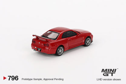 Mini GT Nissan Skyline GT-R (R34) V-Spec Active Red #796