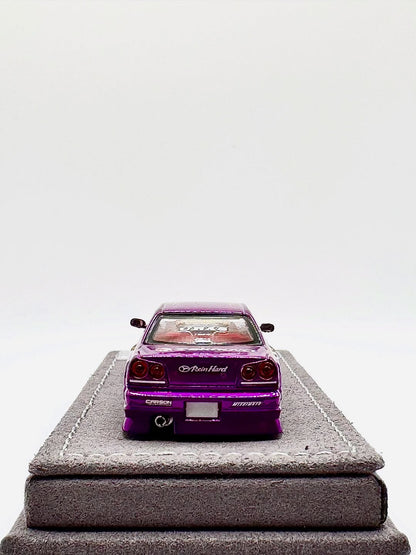 Set of 2 - Mortal Model Nissan Uras ER34 Skyline 25GT-t  Pearl Purple and Blue - Handcraftde Limited Singapore Diecast Expo (SDX) 2025 Exclusive