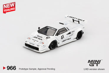 Mini GT Lamborghini Countach LB-WORKS 2024 Tokyo Auto Salon White #966