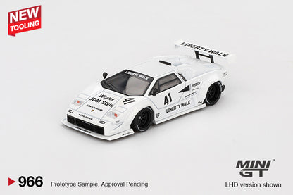 Mini GT Lamborghini Countach LB-WORKS 2024 Tokyo Auto Salon White #966