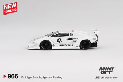 Mini GT Lamborghini Countach LB-WORKS 2024 Tokyo Auto Salon White #966