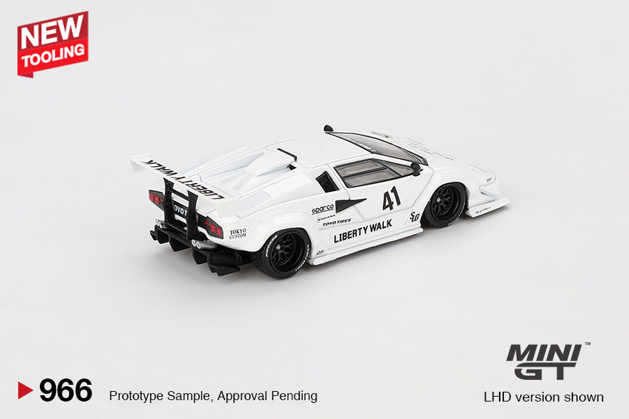 Mini GT Lamborghini Countach LB-WORKS 2024 Tokyo Auto Salon White #966