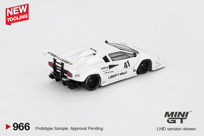 Mini GT Lamborghini Countach LB-WORKS 2024 Tokyo Auto Salon White #966