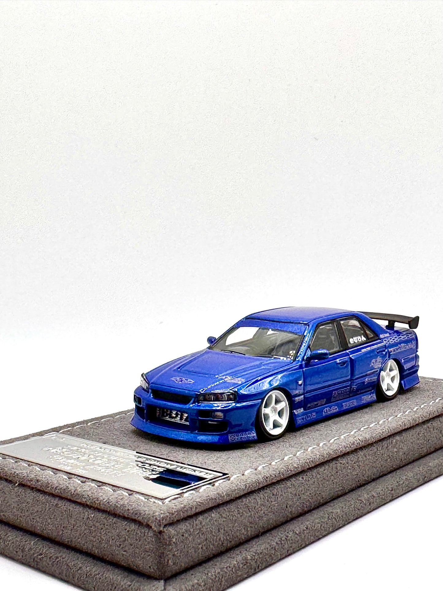 Set of 2 - Mortal Model Nissan Uras ER34 Skyline 25GT-t  Pearl Purple and Blue - Handcraftde Limited Singapore Diecast Expo (SDX) 2025 Exclusive