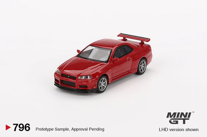 Mini GT Nissan Skyline GT-R (R34) V-Spec Active Red #796