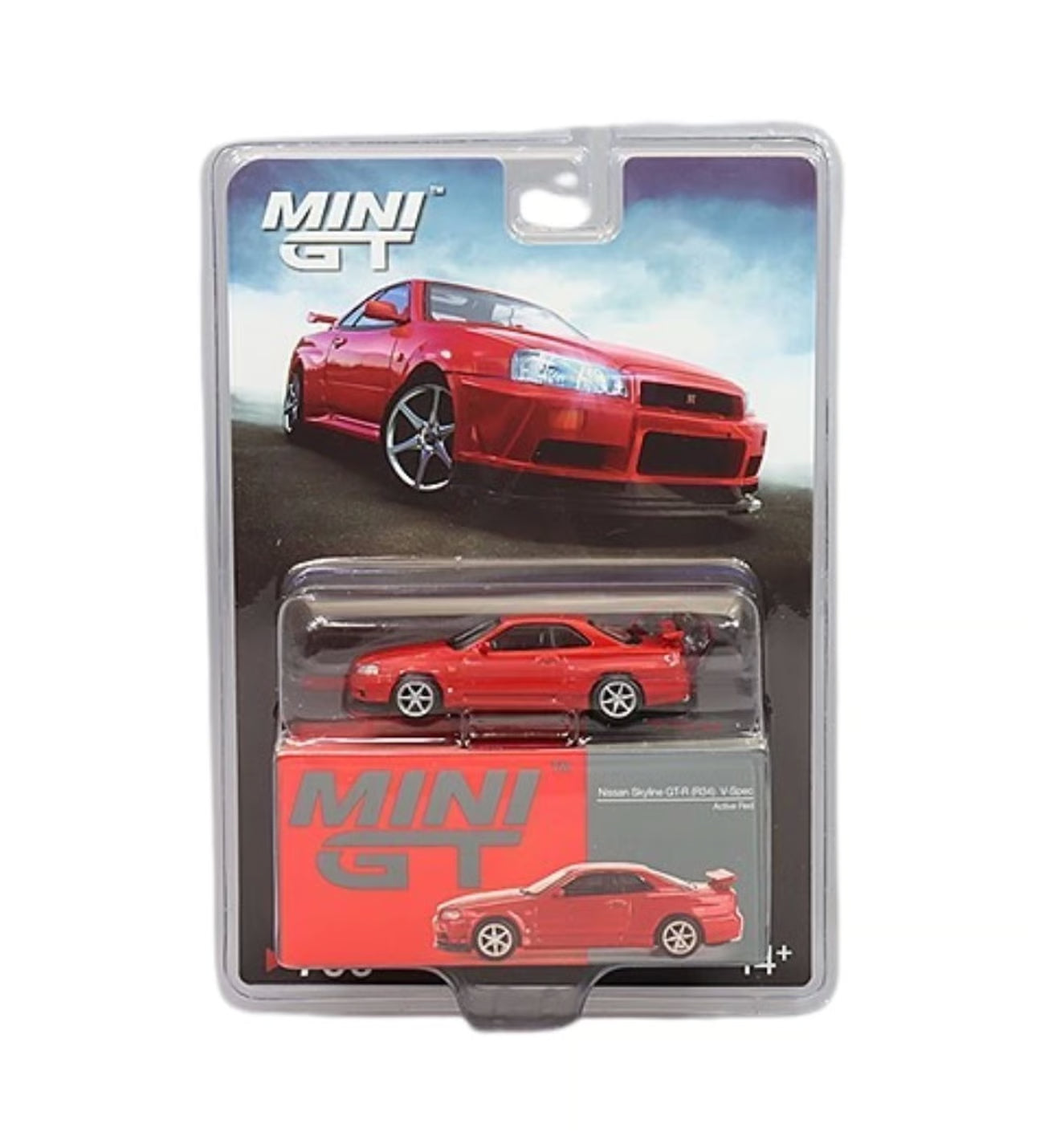 Mini GT Nissan Skyline GT-R (R34) V-Spec Active Red #796
