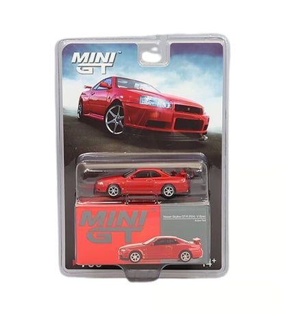 Mini GT Nissan Skyline GT-R (R34) V-Spec Active Red #796